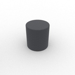 Pouf Diamètre 40cmxH43cm, sur vérins de réglage, tissu Bondai gris orage